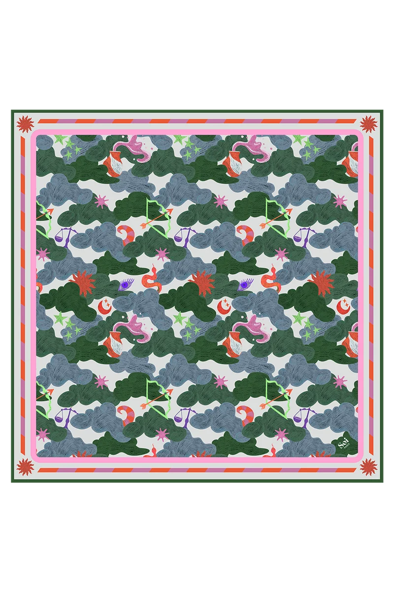 Foulard en soie Astro