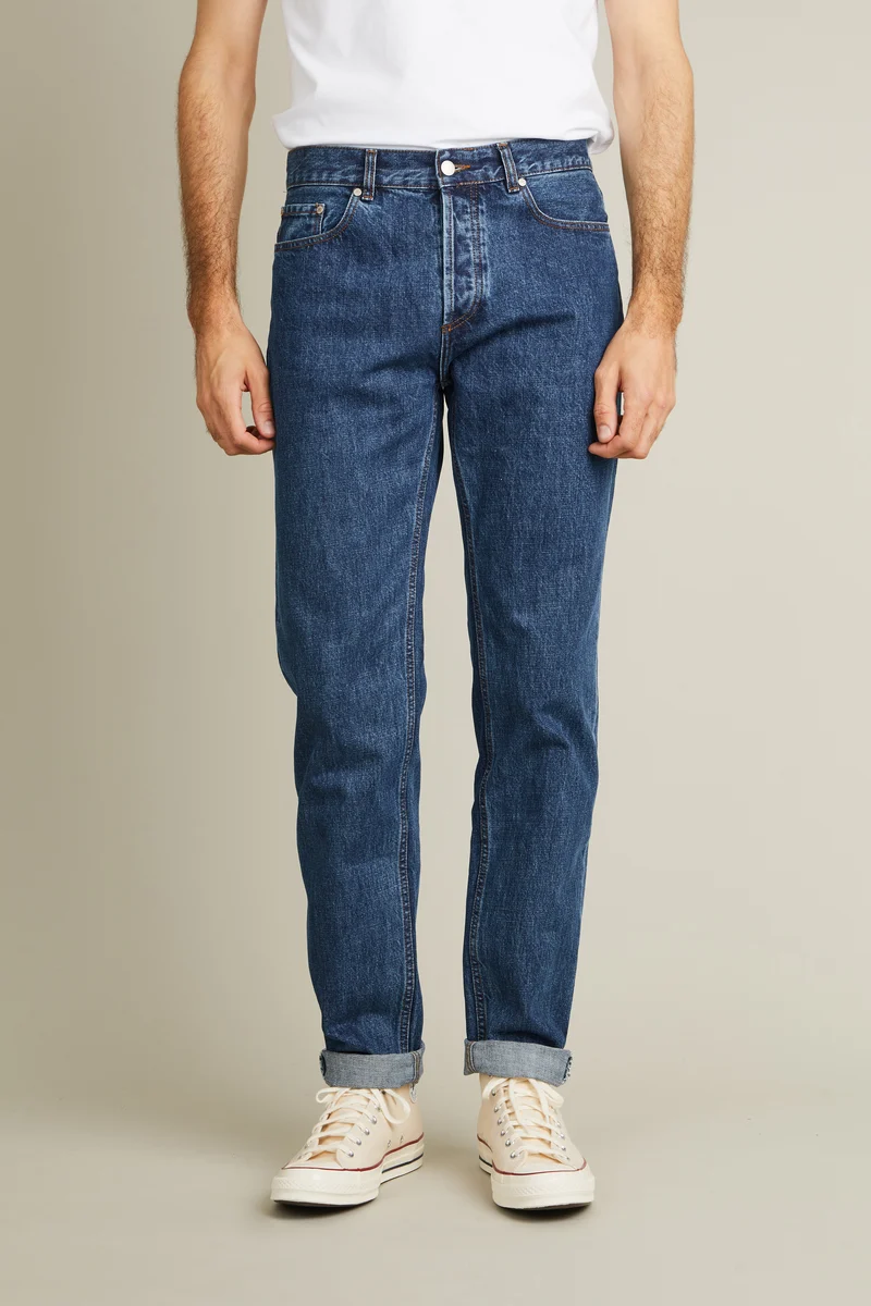 Jean droit bleu stone