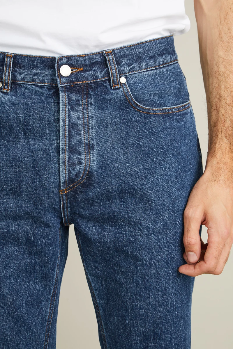 Jean droit bleu stone