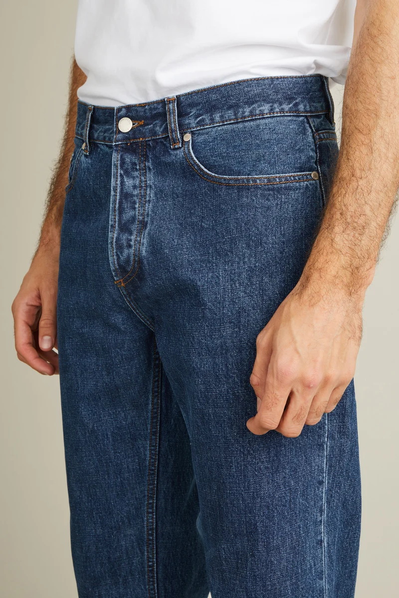 Jean droit bleu stone