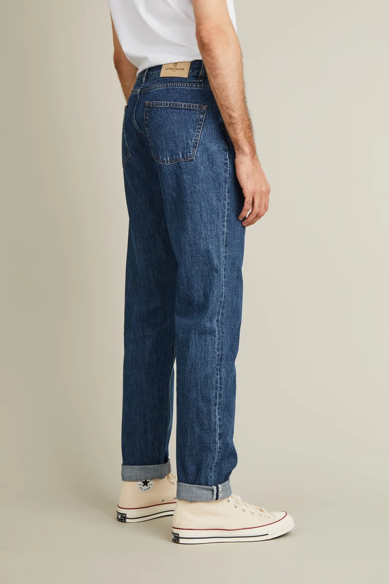 Jean droit bleu stone
