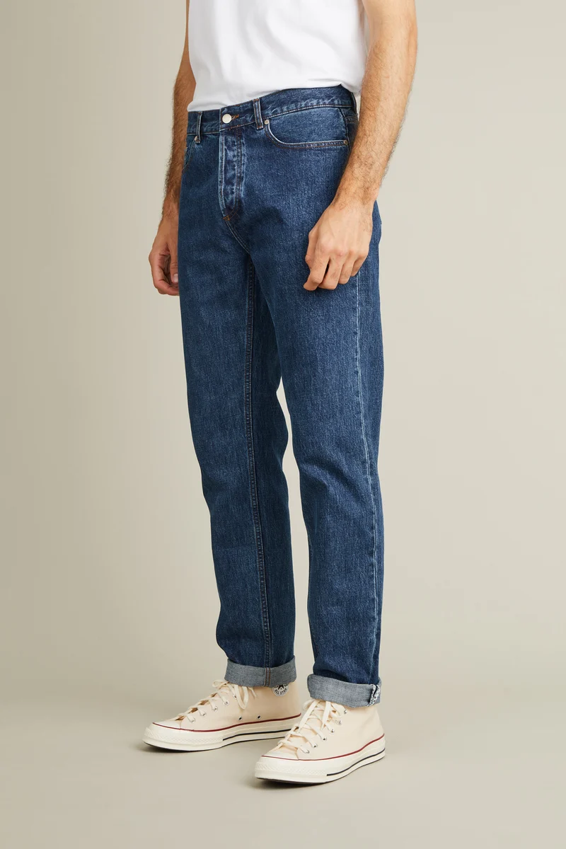 Jean droit bleu stone