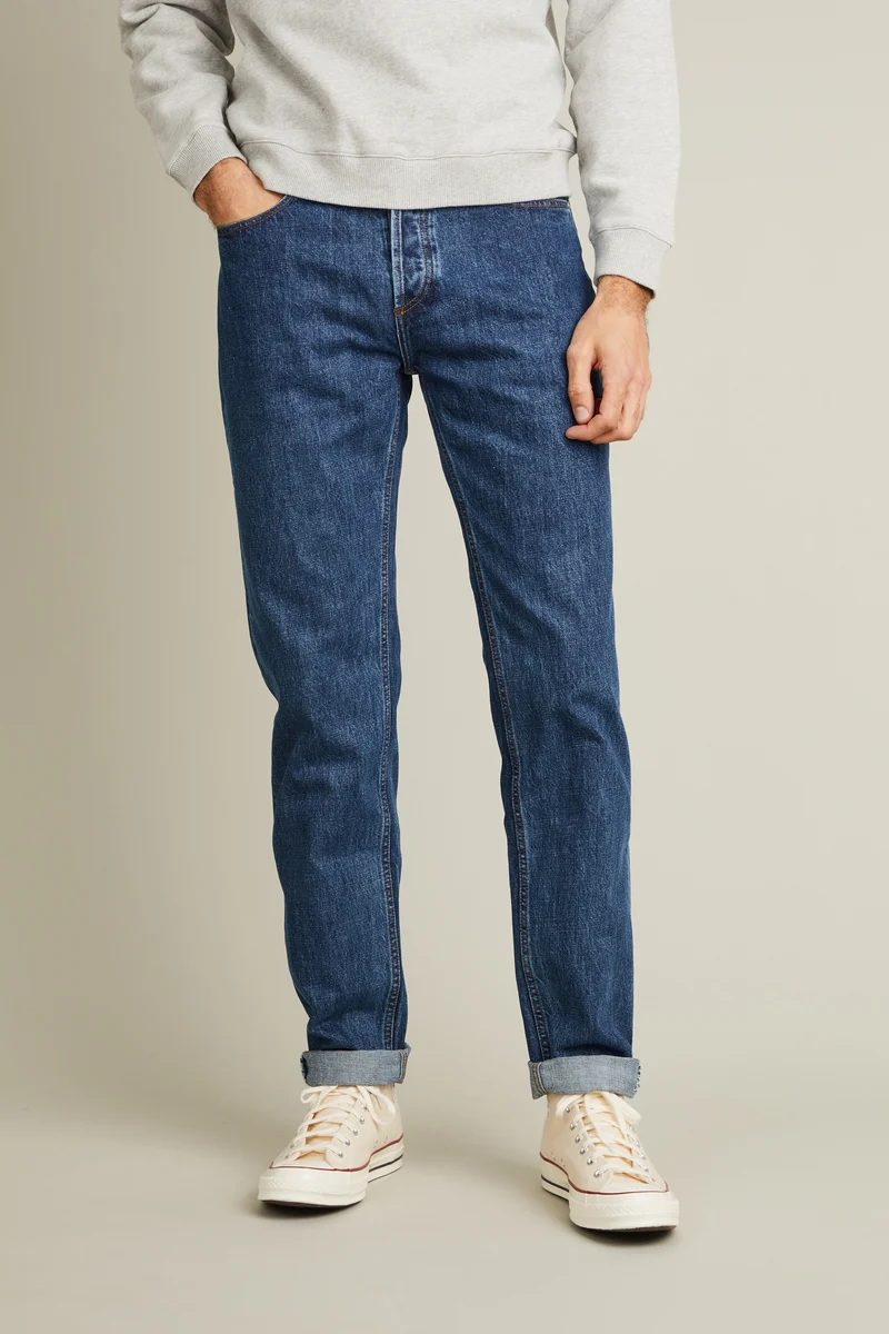 Jean droit bleu stone