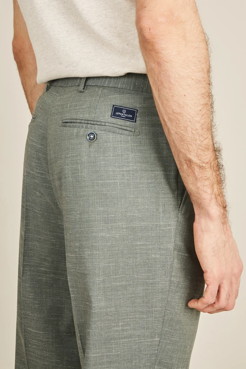 Pantalon à pinces léger vert