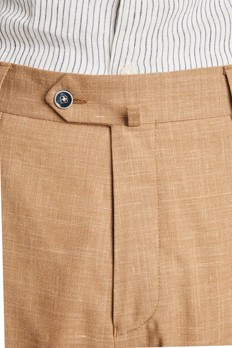 Pantalon à pinces léger brun