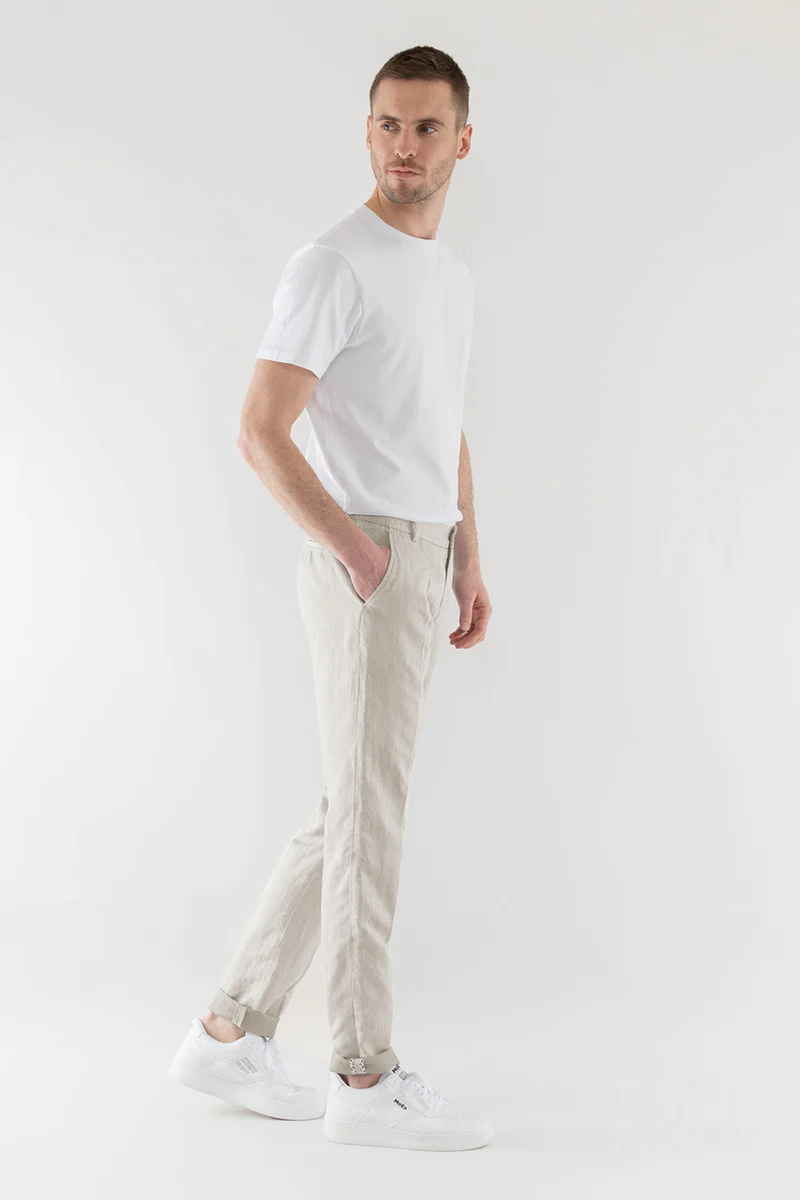 Pantalon à pinces léger gris clair
