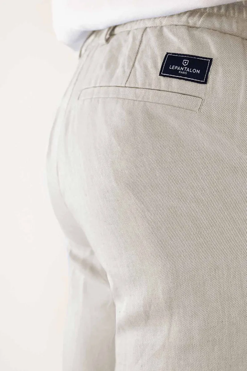 Pantalon à pinces léger gris clair