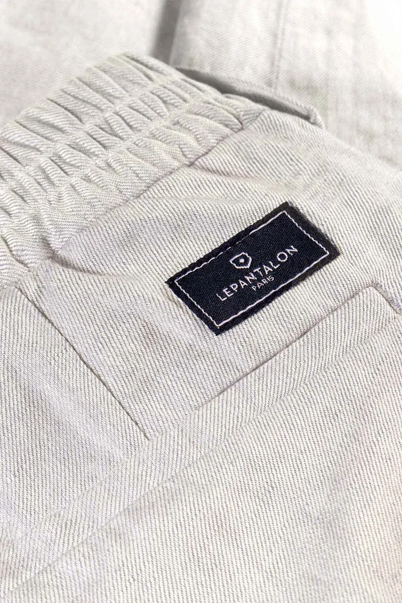 Pantalon à pinces léger gris clair