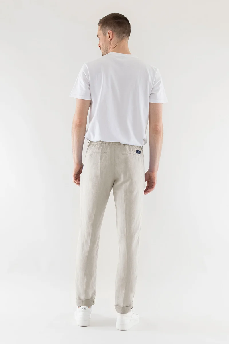 Pantalon à pinces léger gris clair