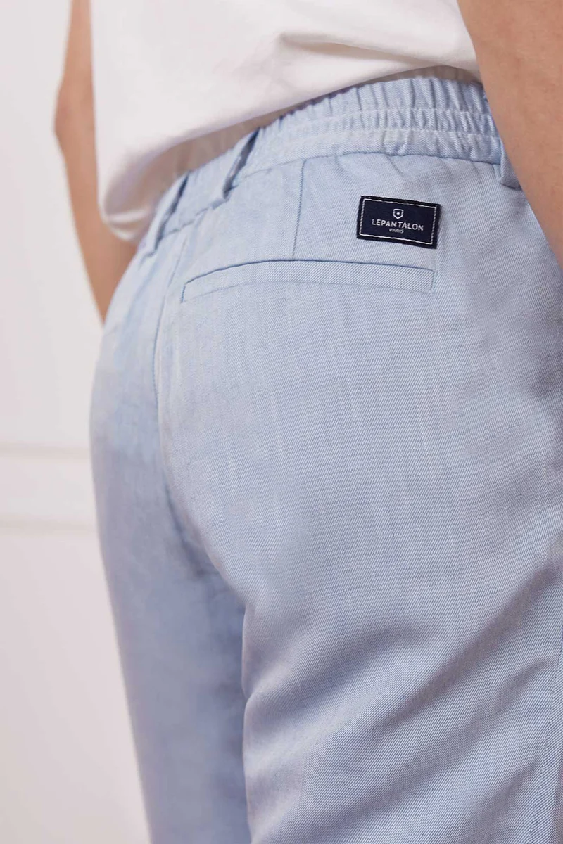 Pantalon à pinces léger bleu ciel
