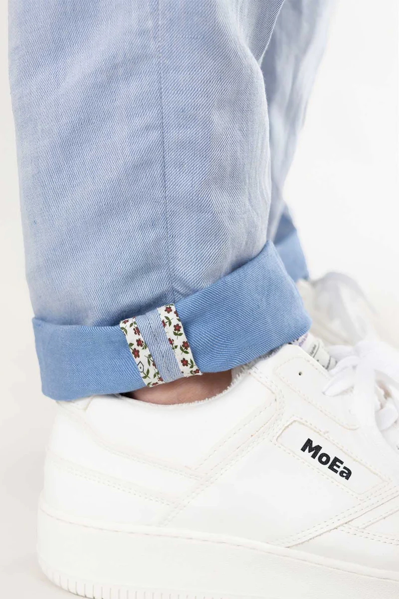 Pantalon à pinces léger bleu ciel