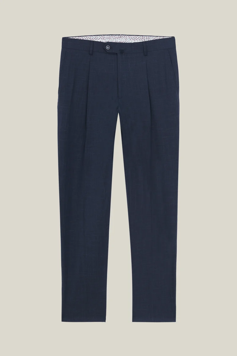 Pantalon à pinces léger bleu marine