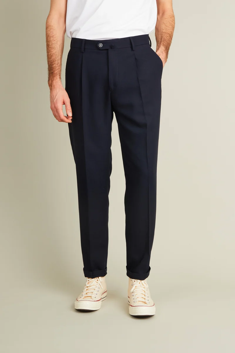 Pantalon travel bleu marine