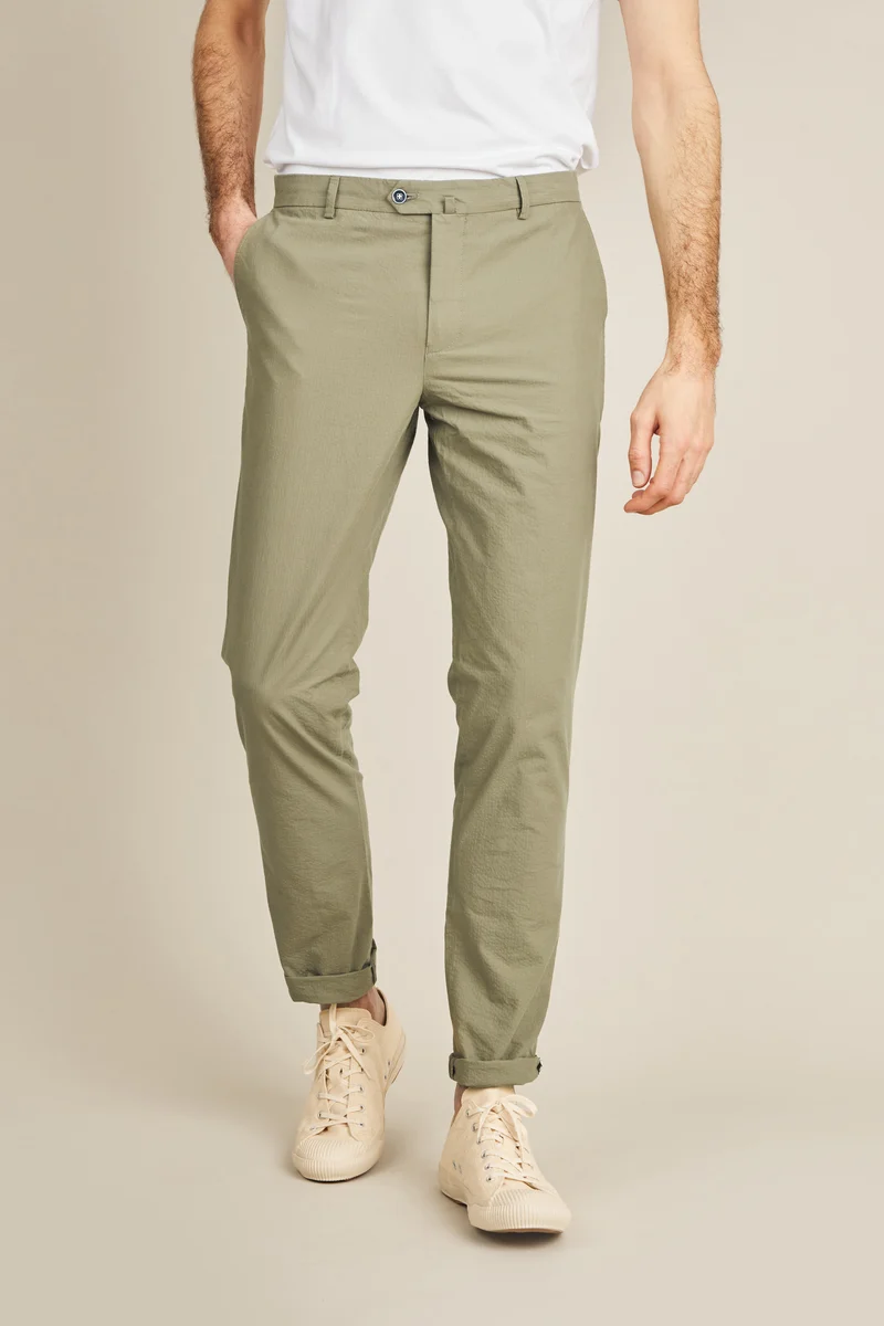Chino seersucker kaki