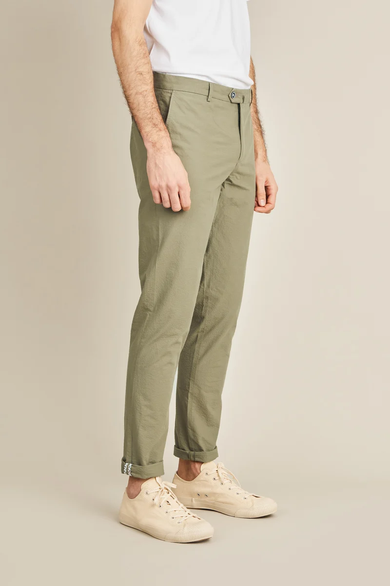 Chino seersucker kaki