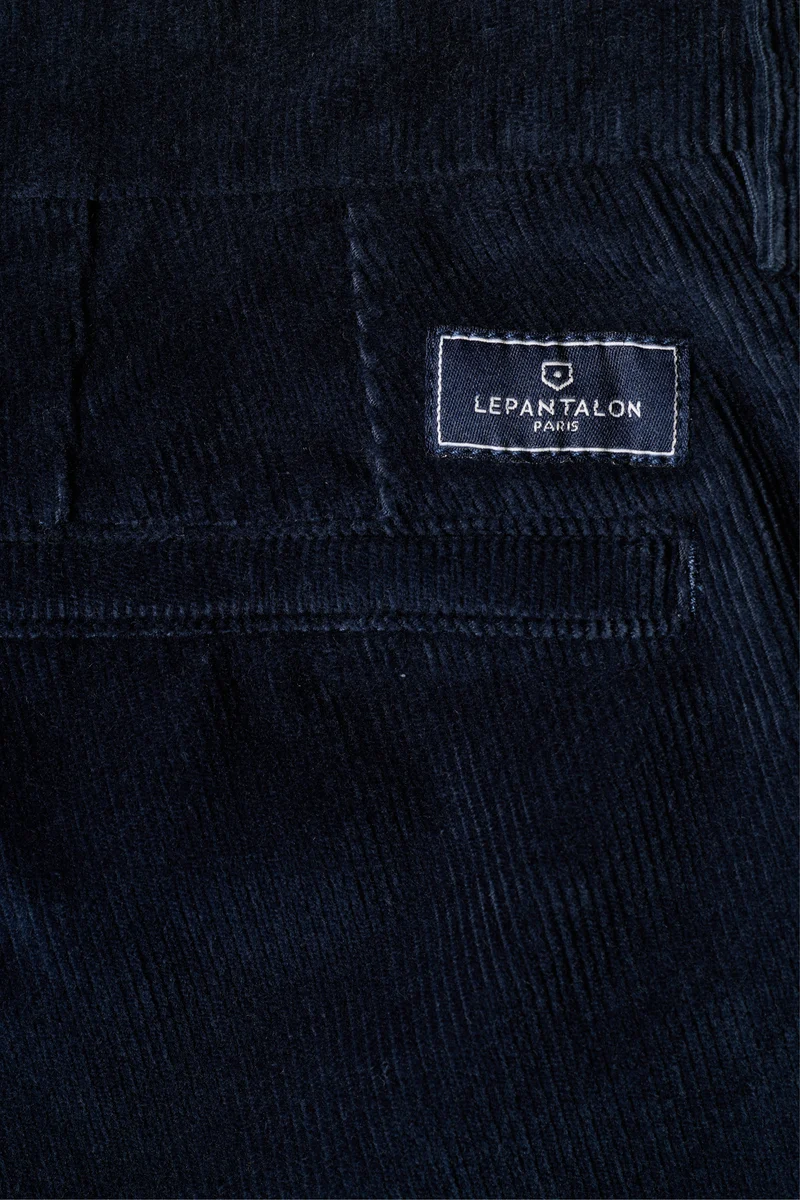 Chino velours bleu marine