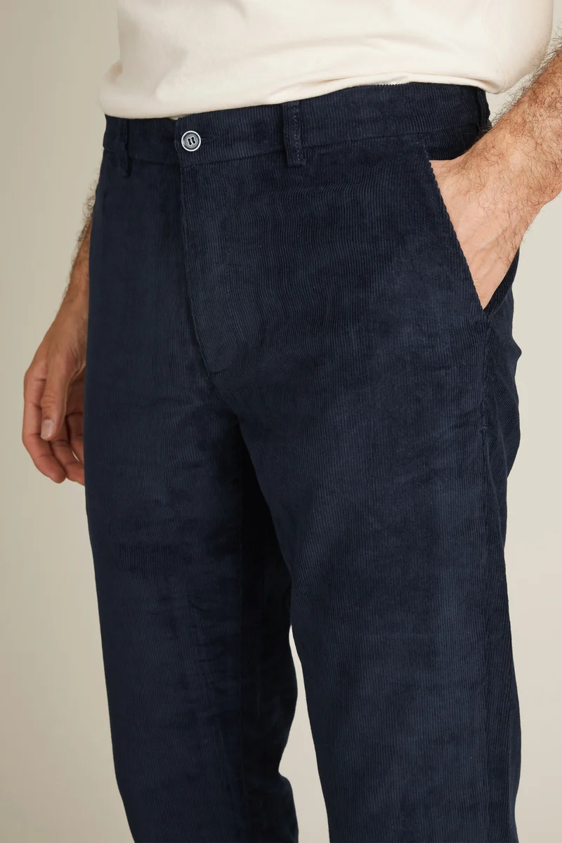 Chino velours bleu marine