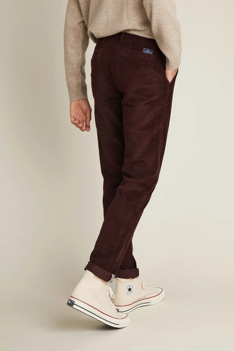 Chino velours bordeaux