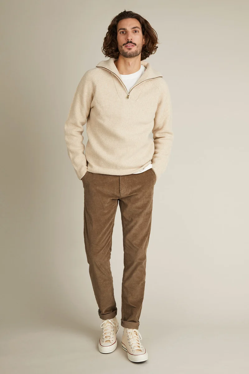 Chino velours tabac