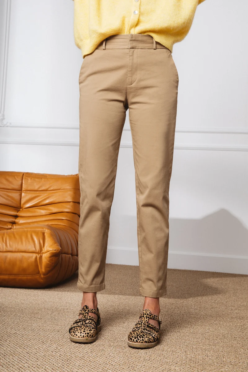 Chino beige femme