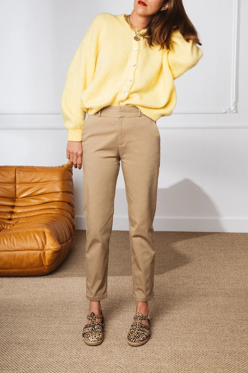 Chino beige femme