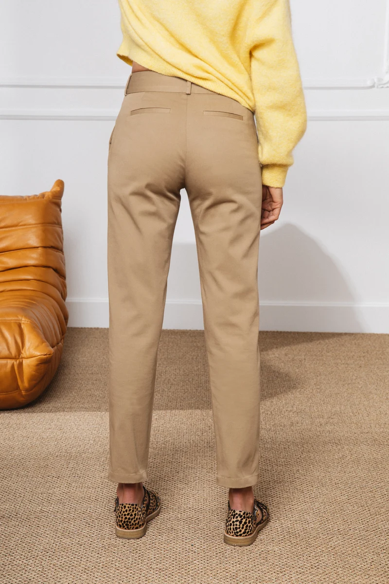 Chino beige femme