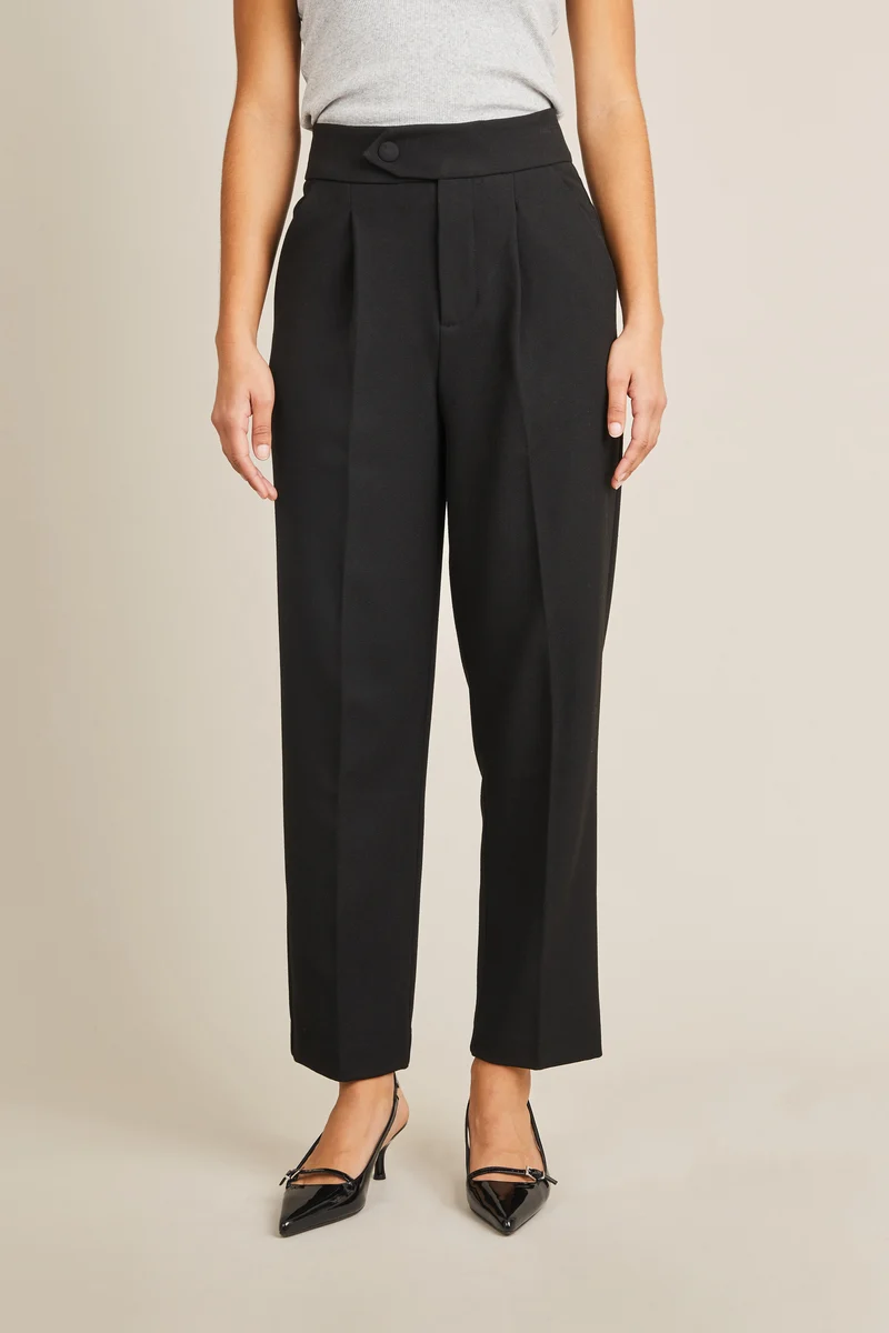 Pantalon cigarette crêpe noir