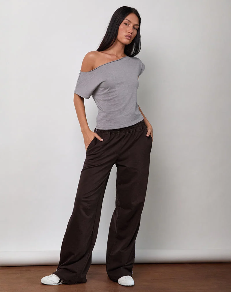 Jogger Benton en chocolat amer avec reliure violette