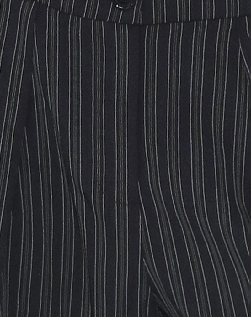 Pantalon à plis Syra, à rayures, noir