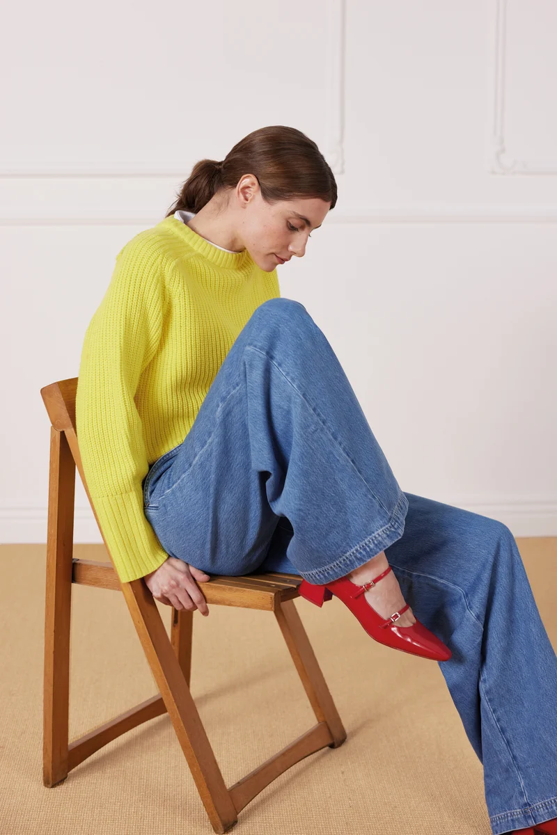 Pantalon à pinces middle blue