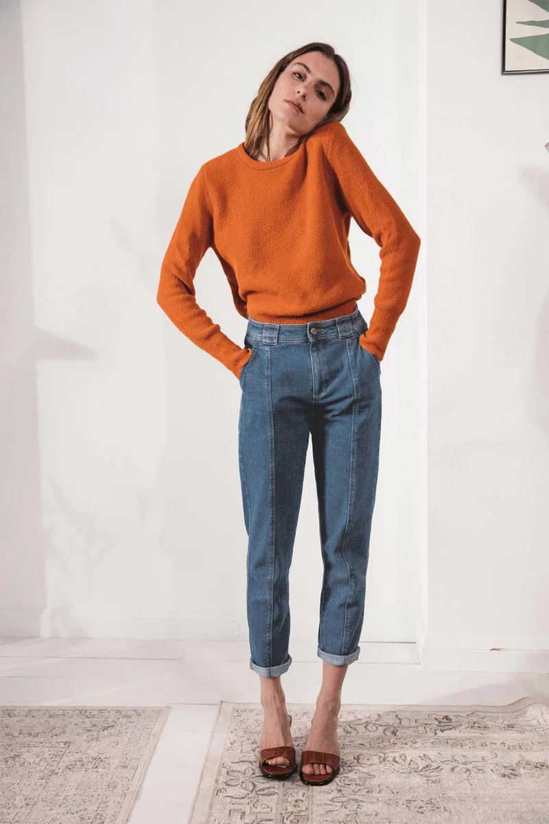 Jean carotte bleu