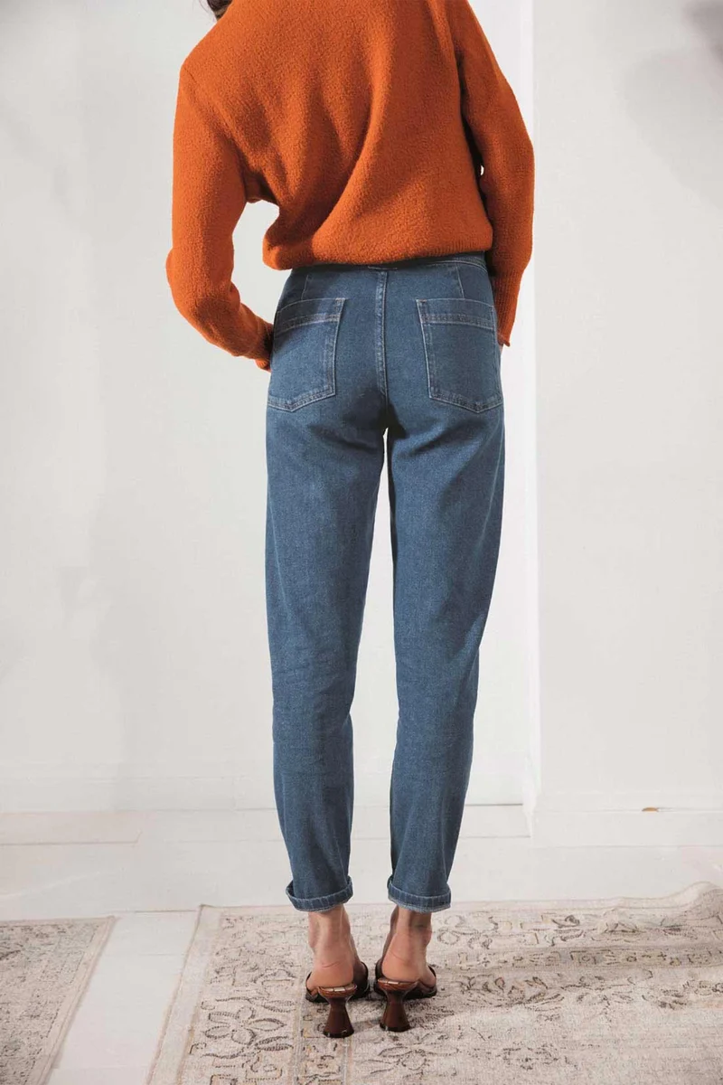 Jean carotte bleu