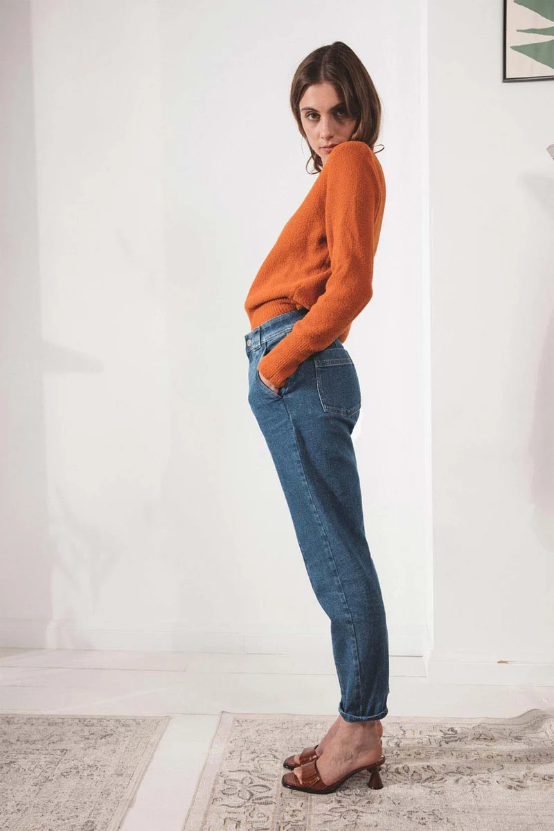 Jean carotte bleu