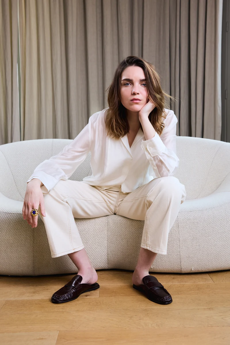 Jean flare écru