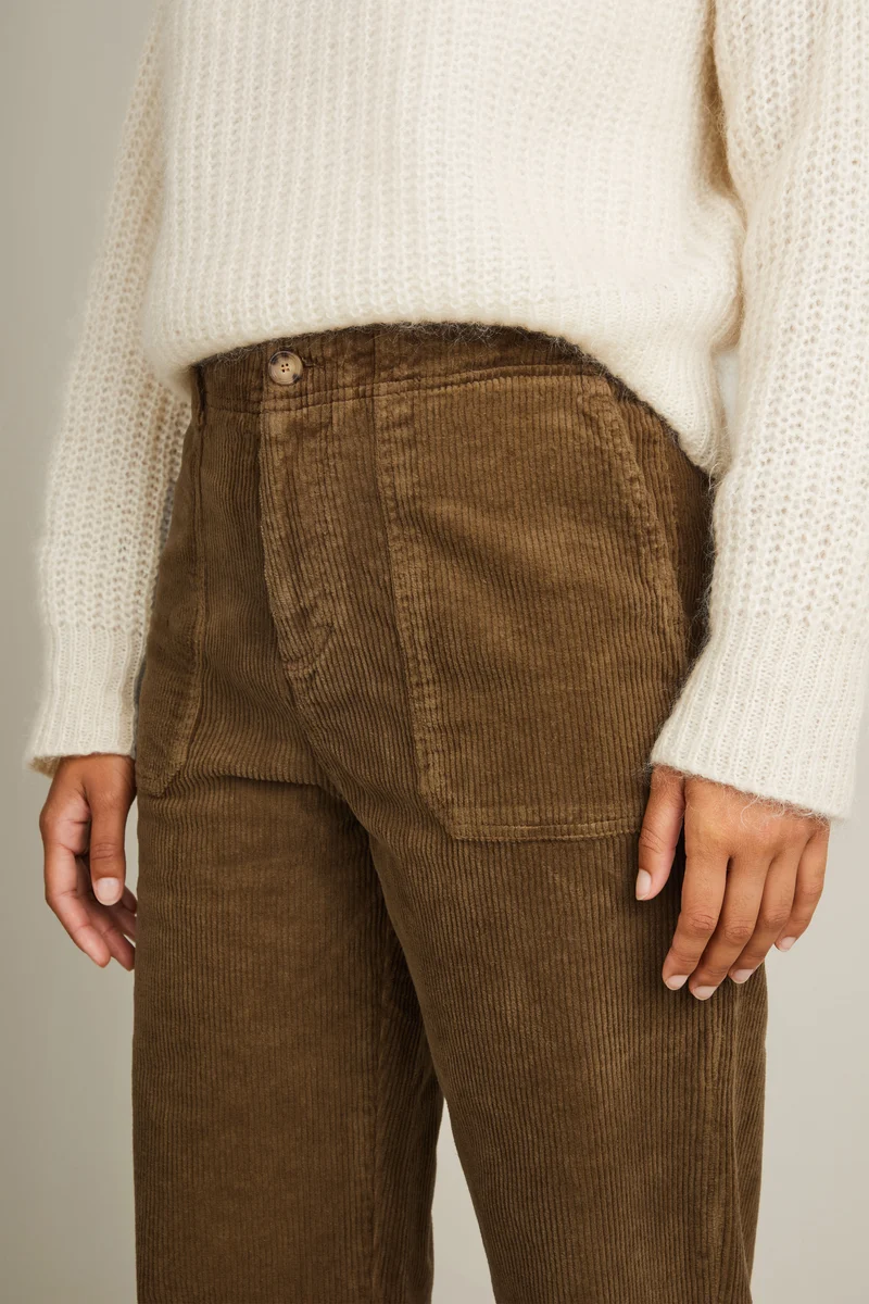 Pantalon carpenter velours brun