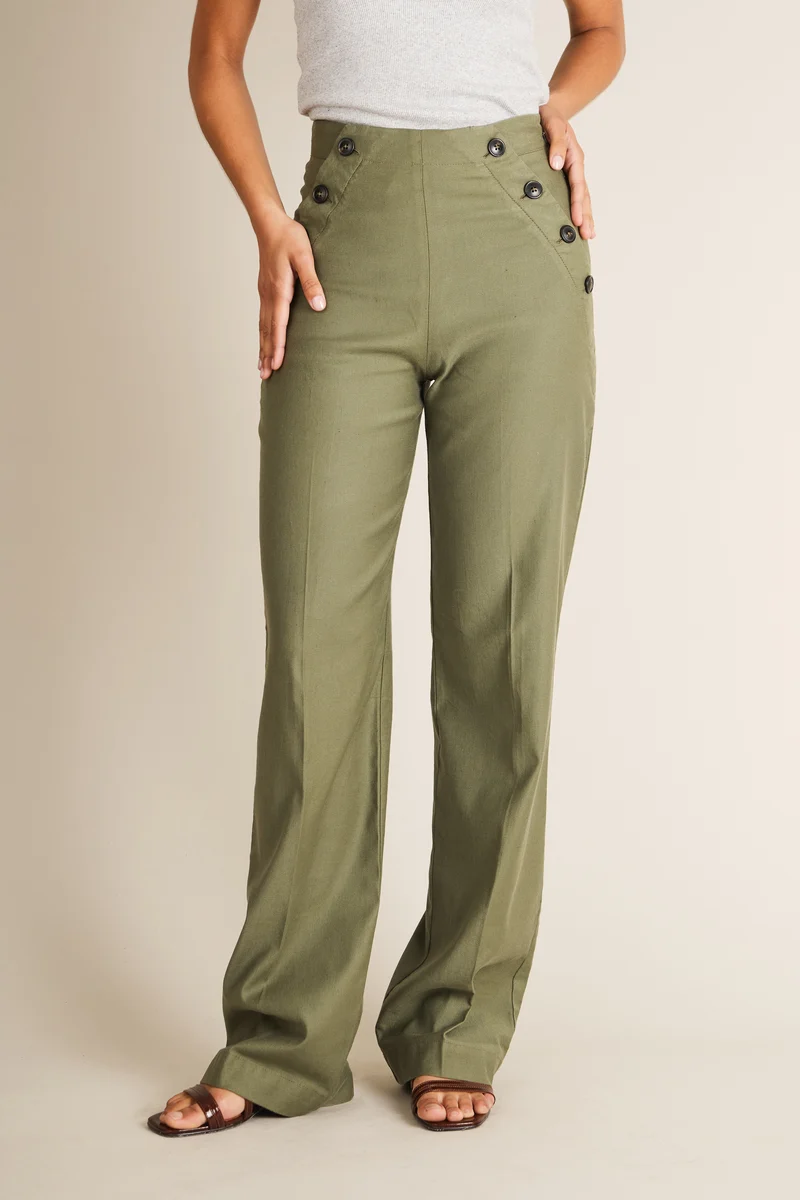 Pantalon à pont kaki