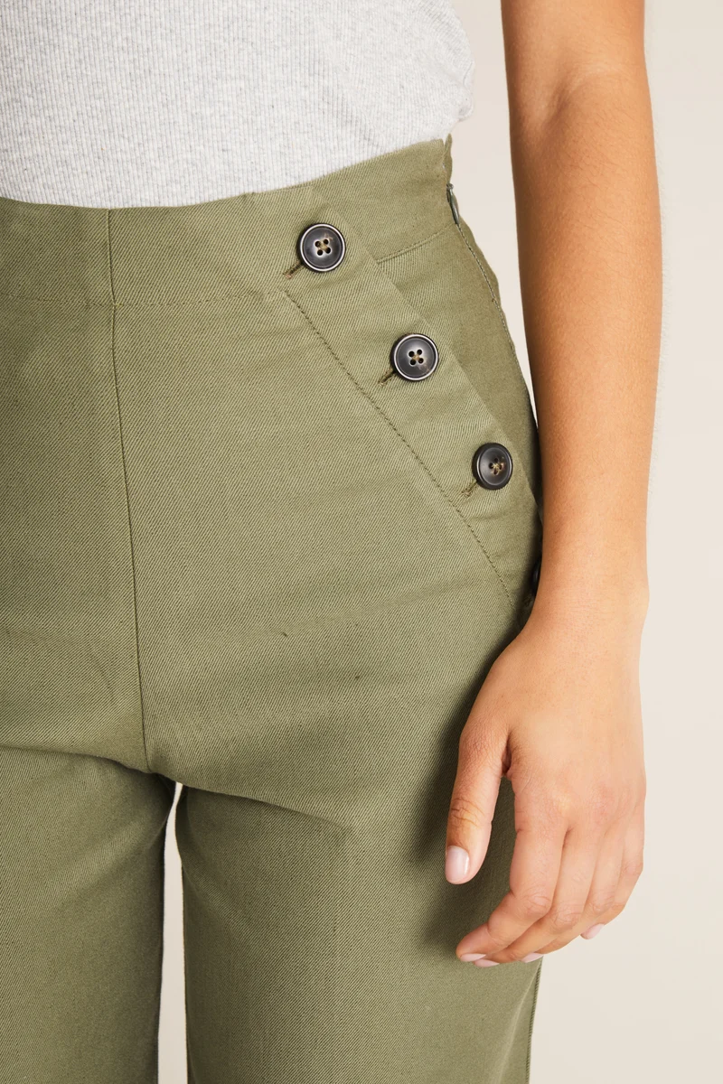 Pantalon à pont kaki