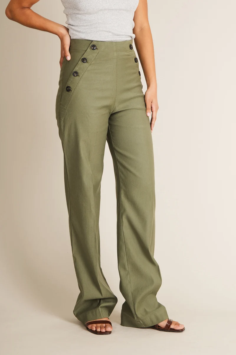 Pantalon à pont kaki