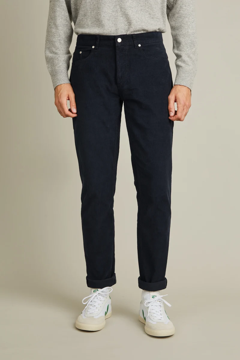 5 Poches velours bleu marine