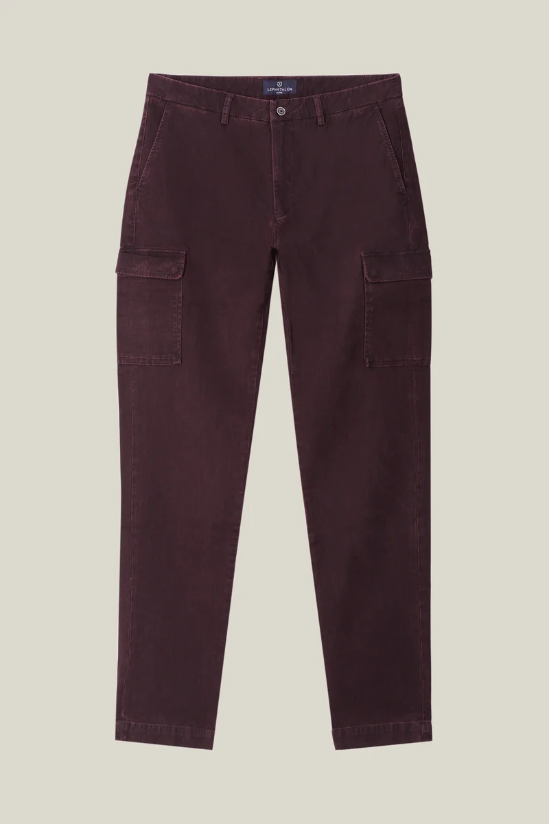 Pantalon cargo bordeaux