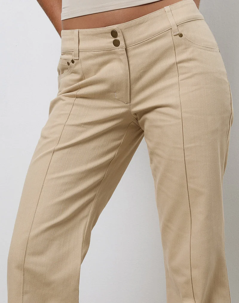 Pantalon slim Lintira en sergé sable