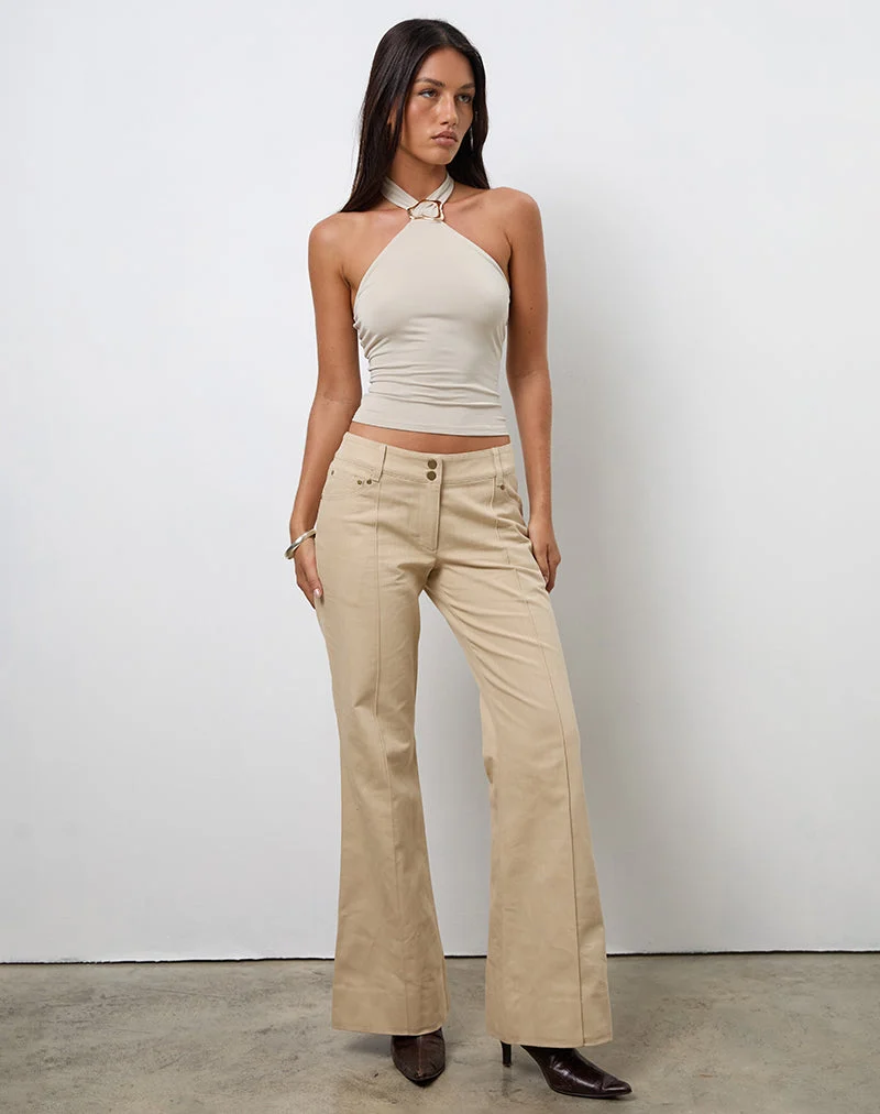 Pantalon slim Lintira en sergé sable