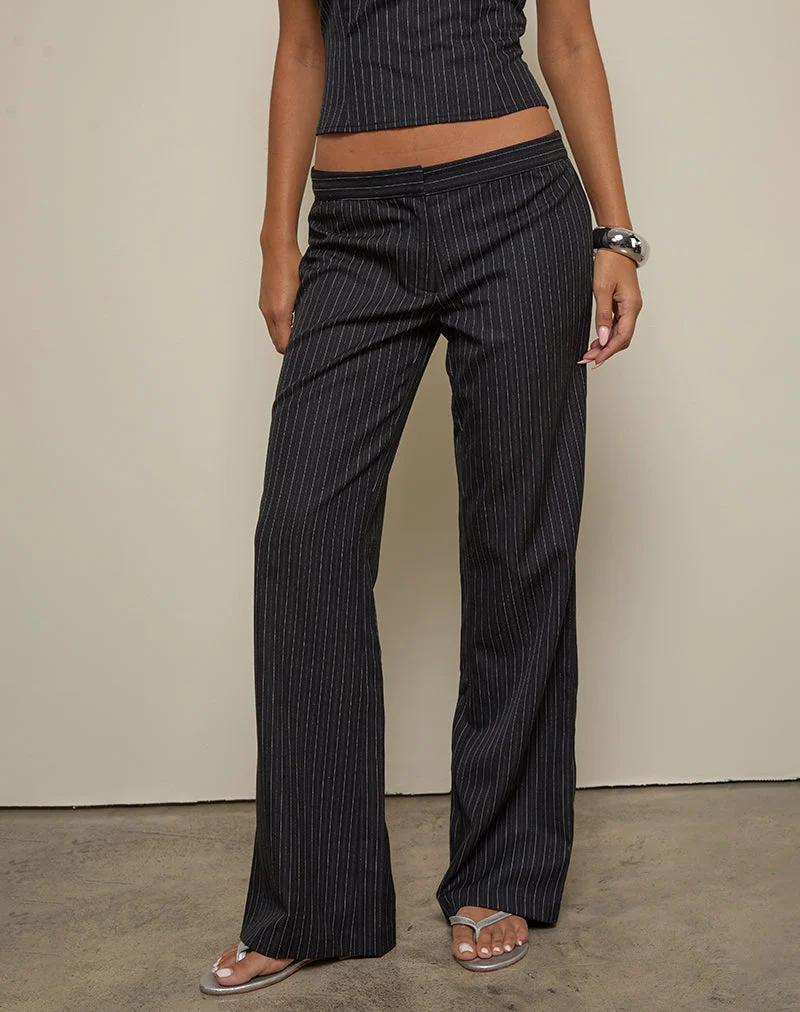 Pantalon slim Ganta à rayures noires
