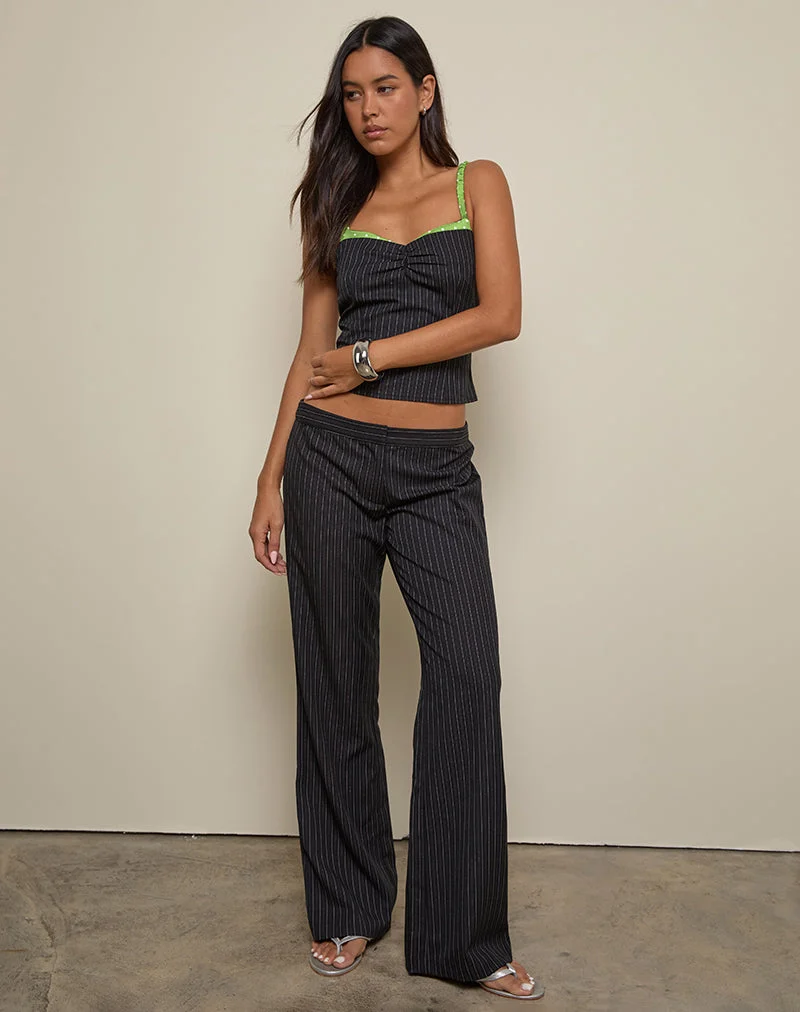 Pantalon slim Ganta à rayures noires