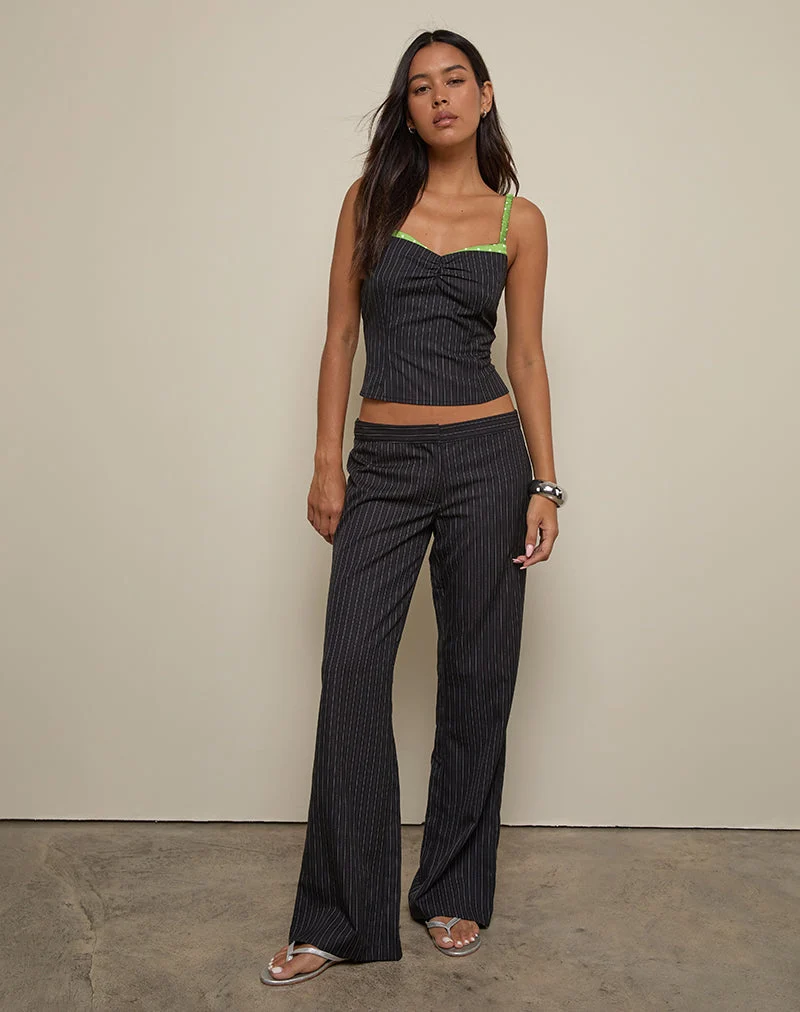 Pantalon slim Ganta à rayures noires