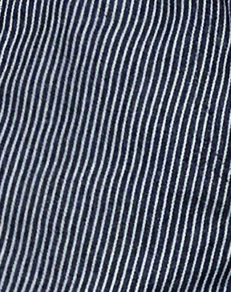 Jean à taille basse extra-large Roomy, délavé indigo à rayures