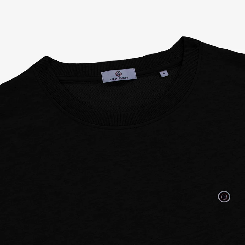 Sweat col rond Swim en coton noir