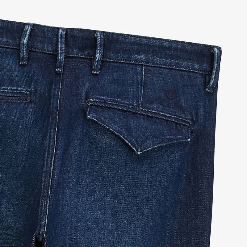 Chino une pince 100% coton bleu denim 520