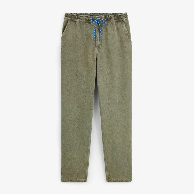 Pantalon coton twill texturé taille élastiquée taupe 549 SBPLAY