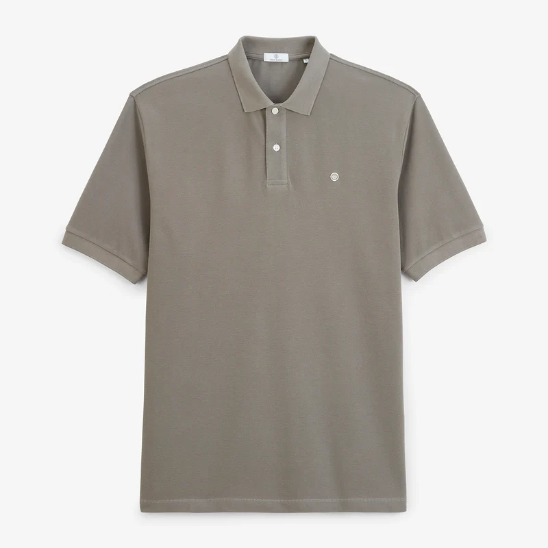 Polo piqué manches courtes 100% coton gris Lucas